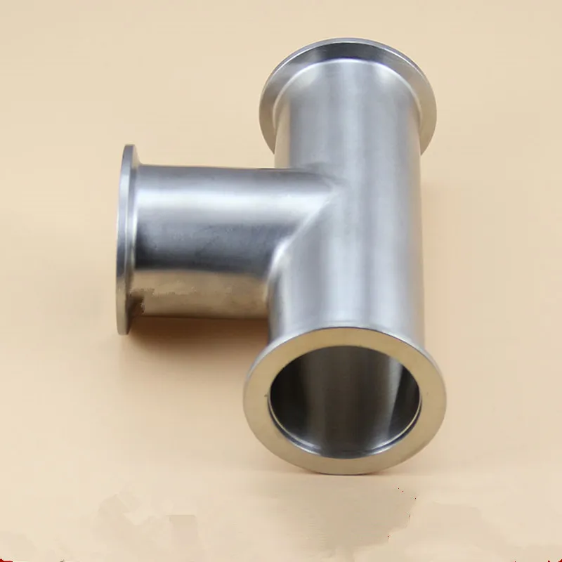 Stainless steel quick-loading three-way KF vacuum three-way flange three-way joint equal diameter KF16 25 40 50