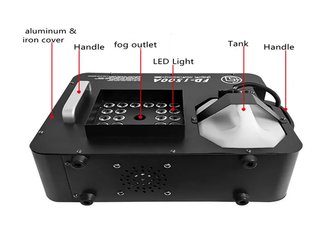 1500W Vertical Smoke Machine 1500W 3000W Column Haze machine 24 LEDs Multi Colors Fog Machine Remote Control for Stages, Disco