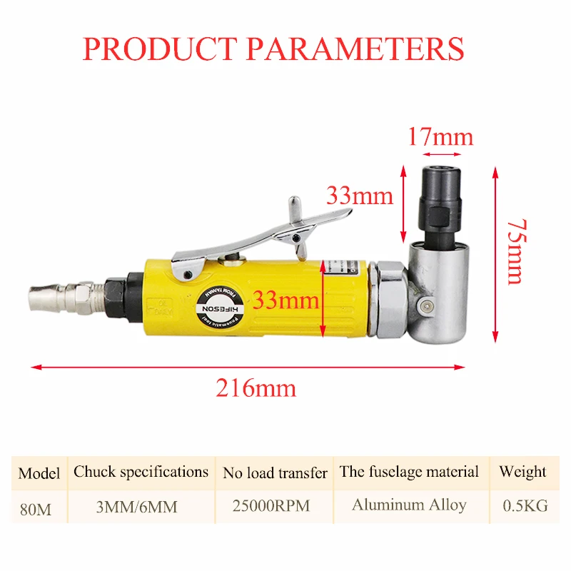 Pneumatic Die Grinder Air Die Grinder Grinding Mill Engraving Tool Polishing Machine for Pneumatic Tools