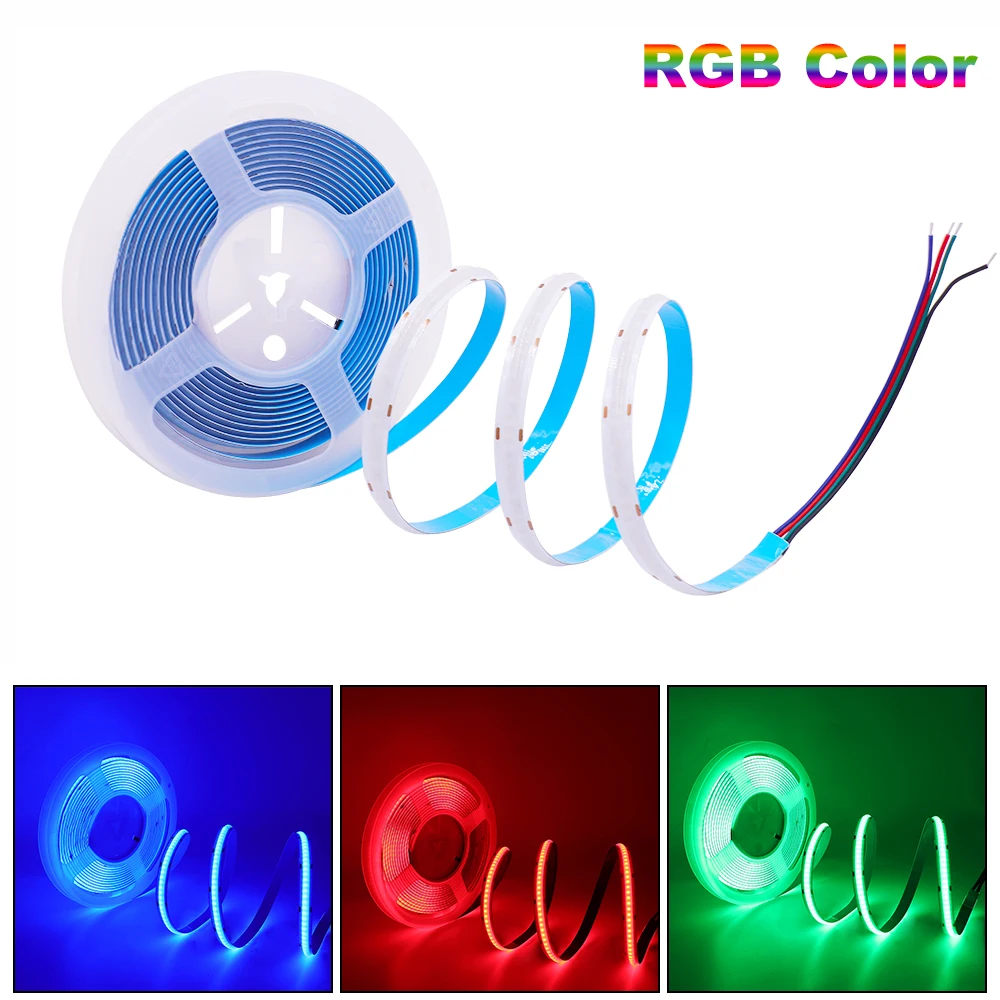 8mm CCT CW WW COB LED Strip DC24V Dimmable RGB COB Strip Light Ribbon 840leds 512leds RGB Warm White Cold White Blue Red Green