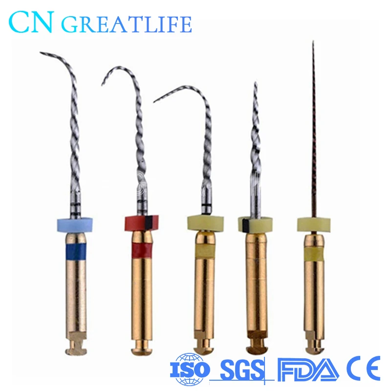 

2boxes/lot Niti Heat Activation Endodontic Files Gold Rotary File Dental Rotary File for Root Canal Cleaning Heat Activate