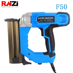 Raizi Electric Nailer Gun for Woodworking  F50 Framing Household Decoration 220v Power Tool 3800wNailer Furniture Staples