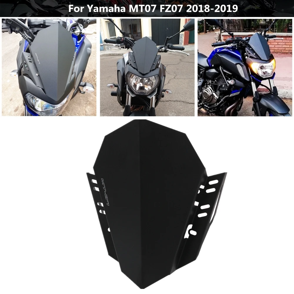 

Алюминиевое ветровое стекло для YAMAHA MT07 FZ07 MT-07 2018 2019 20 MT 09 ветровые дефлекторы аксессуары для мотоциклов черные