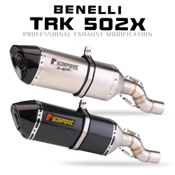 TRK502X Motorcycle Exhaust Carbon Fiber AK Muffler Escape Moto Modified Slip on Pipe For Benelli TRK 502 X TRK 502X 2018 - 2021
