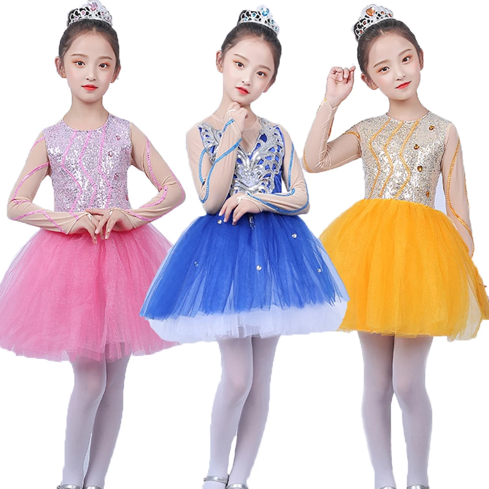 

Lolanta Girls Ballet Princess Dress Sequins Dress Boys Sequins T-Shirt + Pants Dance Set Children School Performance Outfit