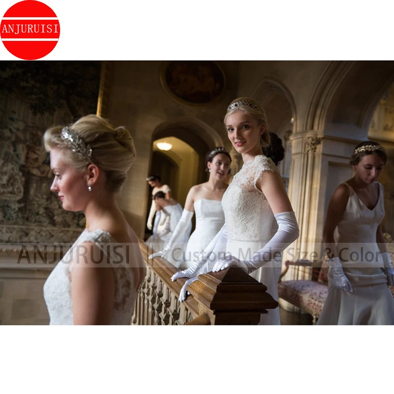 Guantes largos de baile de fiesta, accesorios de Boda de satén con dedos blancos, negros y rojos