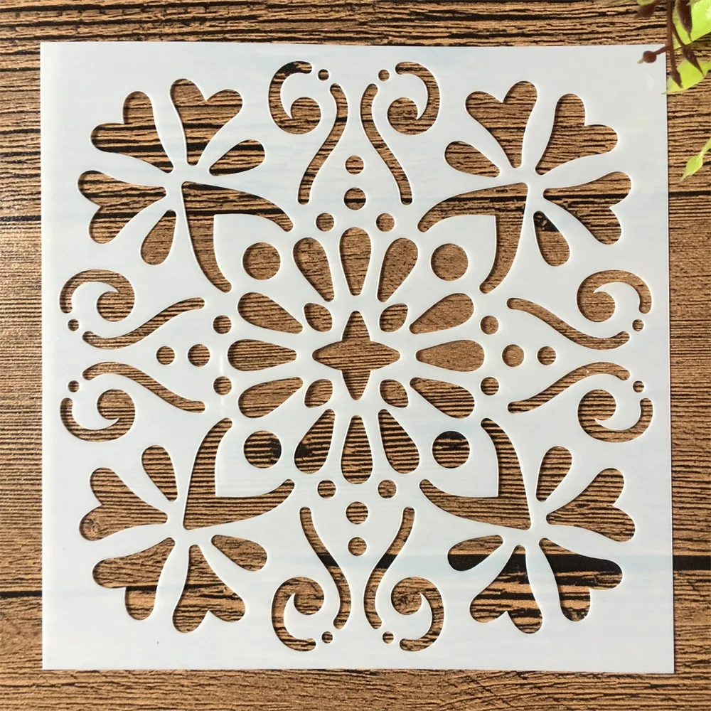 16 Teile/los 15*15cm Mandala Fenster Blume DIY Schichtung Schablonen Malerei Sammelalbum Färbung Präge Album Dekorative Vorlage
