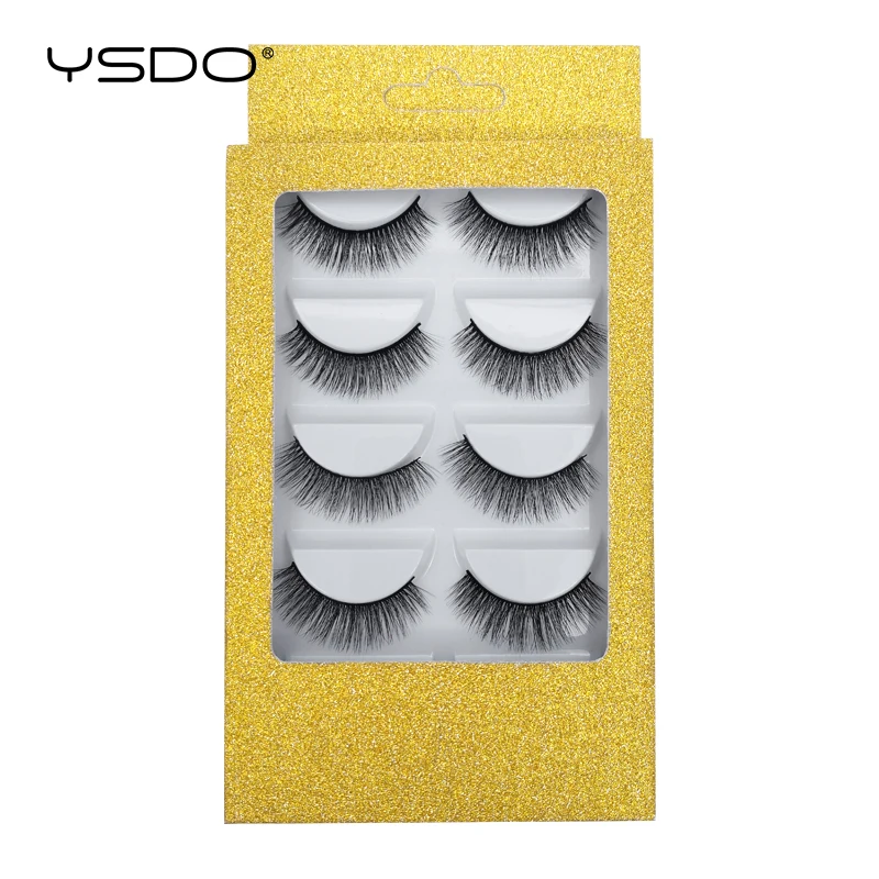 YSDO-Cílios Mink Dramáticos, Extensão dos Cílios Falsos 3D, Maquiagem Mink, Feitos À Mão, Fofo, Natural, 5 Pares