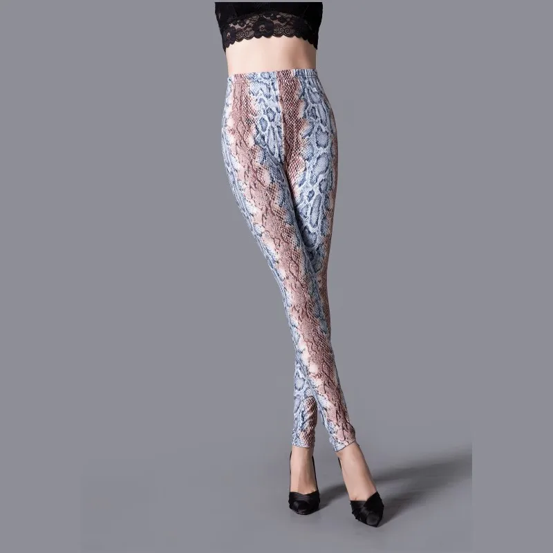 Leggings Sexy a vita alta Leggings con stampa serpente Leggings Fitness donna Skinny Active Wear pantaloni Push Up Leggings allenamento