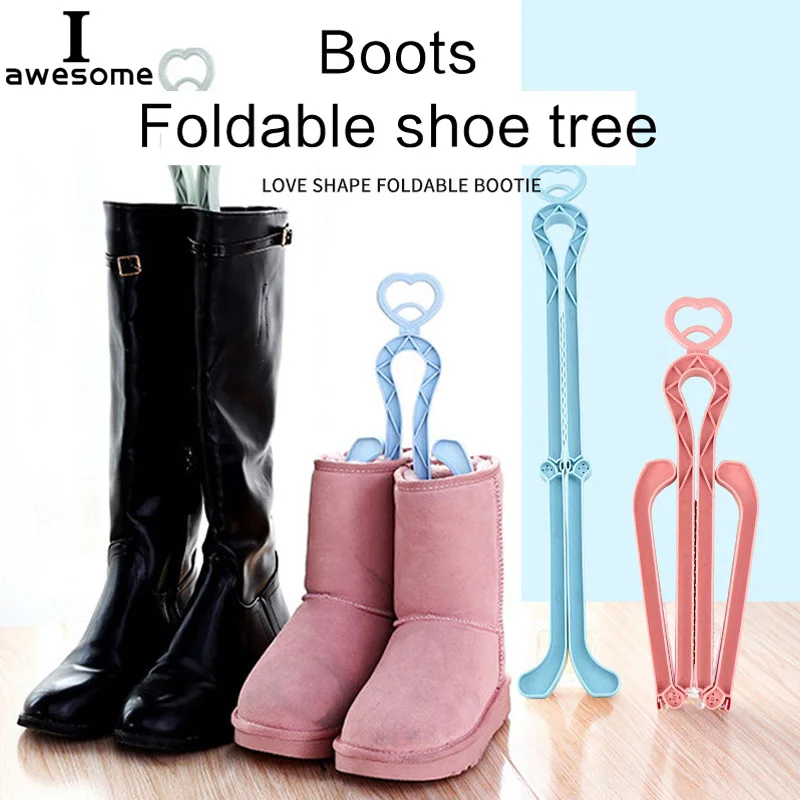 High quality Plastic PP Boot Trees Elastic Shoe Stretcher Tablet For Women Men Prevent Folding Boots High boots Clip Love shape