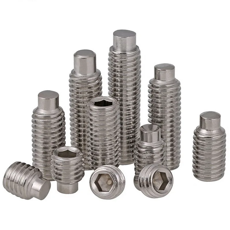 DIN915 نقطة الكلب عرافة مسدس المقبس نكش مجموعة مسامير M3 M4 M5 M6 M8 M10 304 الفولاذ المقاوم للصدأ ألين البراغي