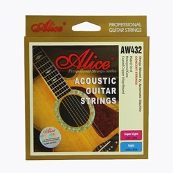 Alice AW432 acoustic guitar string plated steel and hexagonal core and coated copper alloy winding guitar accessories