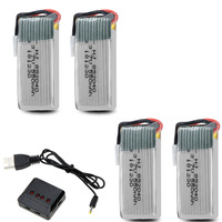 4pcs 3.7V 550mAh Lipo Battery With 4 in 1 USB Charger sets for JXD 523 523W H43WH RC Quadcopter Spare Parts 3.7v Drone battery