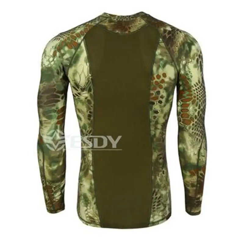 New tactical camouflage T-shirt man breathable tactical Men\'s Compression Shirt Long Sleeve Sportswear T-Shirt