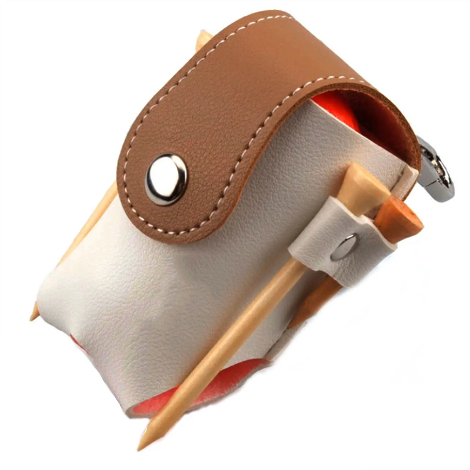 Leather Golf Ball Bag Portable Storage Bag Golf Ball Container Leather Golf Ball Pouch Mini Golf Waist Bag Holder Golf