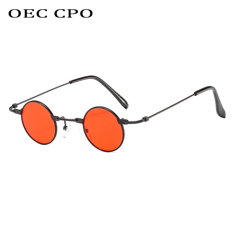 Vintage Mężczyźni Okulary przeciwsłoneczne Kobiety Retro Punk Style Mała okrągła metalowa ramka Kolorowe soczewki Okulary przeciwsłoneczne Moda Okulary Gafas sol mujer