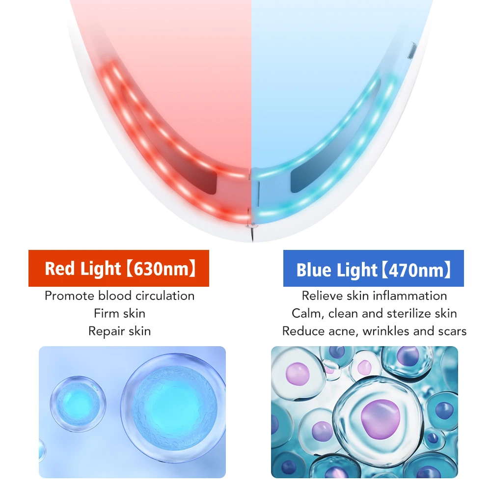 Dispositivo de elevación Facial EMS, terapia de fotones LED, masajeador de vibración adelgazante, doble barbilla, línea en V, cinturón de elevación, dispositivo de mandíbula para celulitis