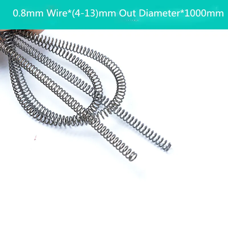 

2PCS,High Quality Thin Long Compression Spring Micro Compression Spring,0.8mm Wire Diameter*(4-13)mm Out Diameter*1000mm Length