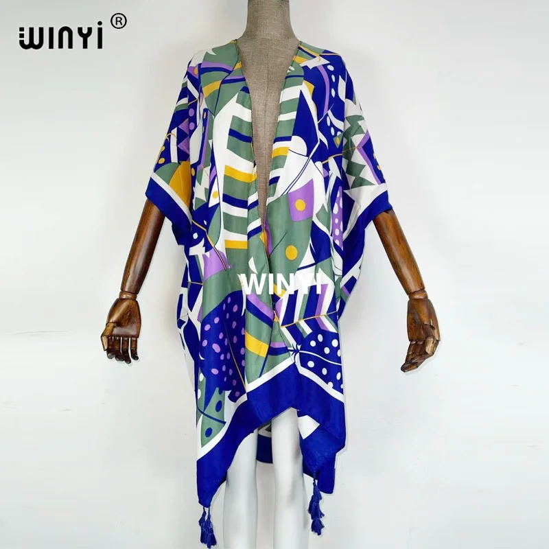 2021 Bikini Abdeckung-ups Strand tragen Wonmen kimono strickjacke Mittleren Osten Amerika Afrika böhmen Gedruckt Schwimmen Anzug CoverUpTraf Robe