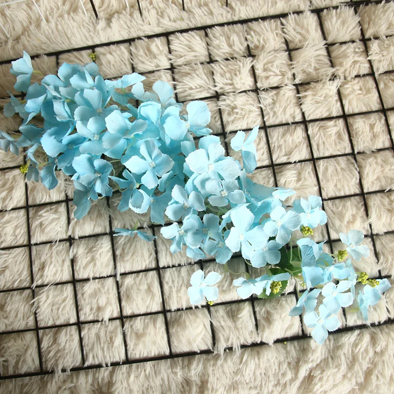 Long Artificial Hydrangea Flowers, Silk Flower, Hanging Wall, Wedding Decoration, Fake Flower, Home Display, 105cm, 6Pcs