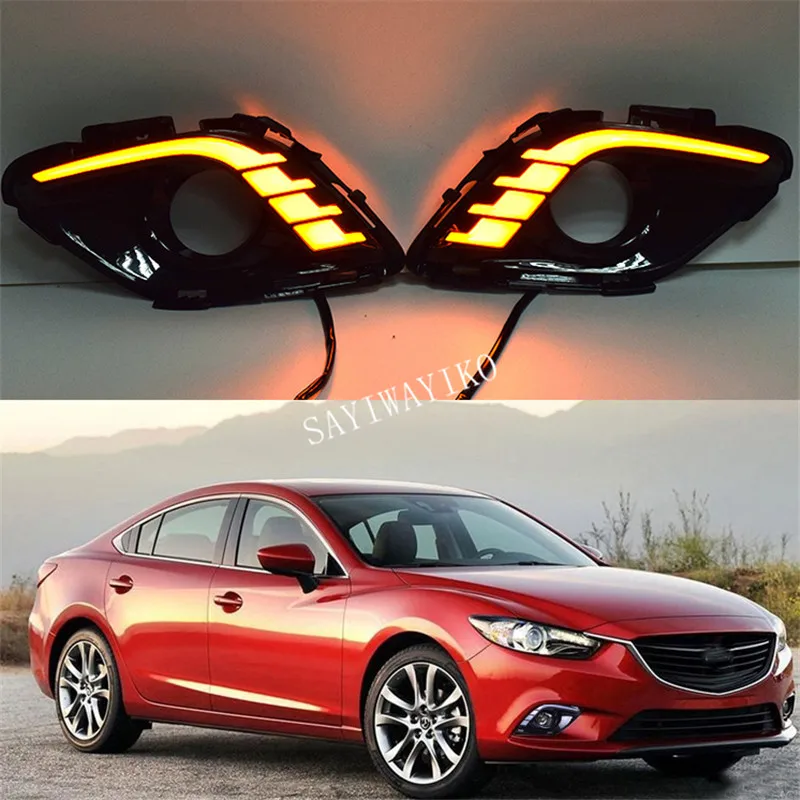 

2 Pcs DRL For Mazda 6 Mazda6 Atenza 2013 2014 2015 LED DRL Daytime Running Lights Daylight Fog light cover