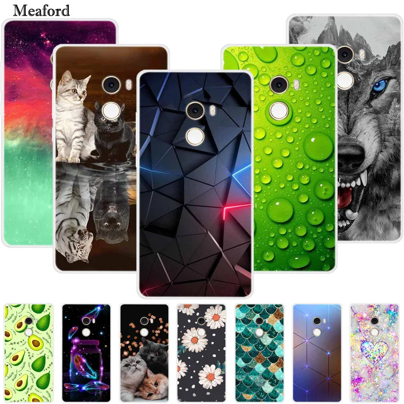 For Xiaomi Mix 2 Case Luxury Soft Silicone Back Cover Case For Xiaomi Mi Mix2 MDE5 Coque TPU Cartoon Bumper Funda Cute Shell