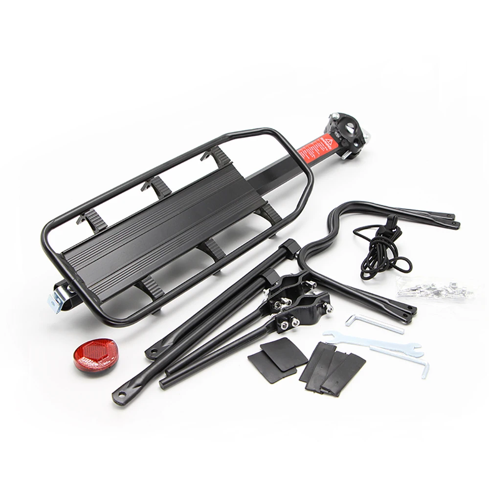 Bicycle Luggage Carrier Cargo Rear Rack Shelf Cycling Seatpost Bag Holder Stand for 20-29 inch Bikes Accessories With Tools
