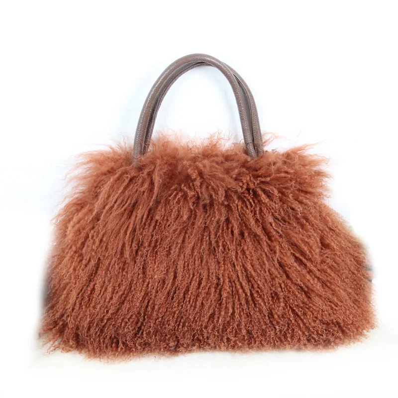 

Real wool bag Australian beach wool fur shoulder bag wool ladies handbag large capacity fashion luxury handbags handbags