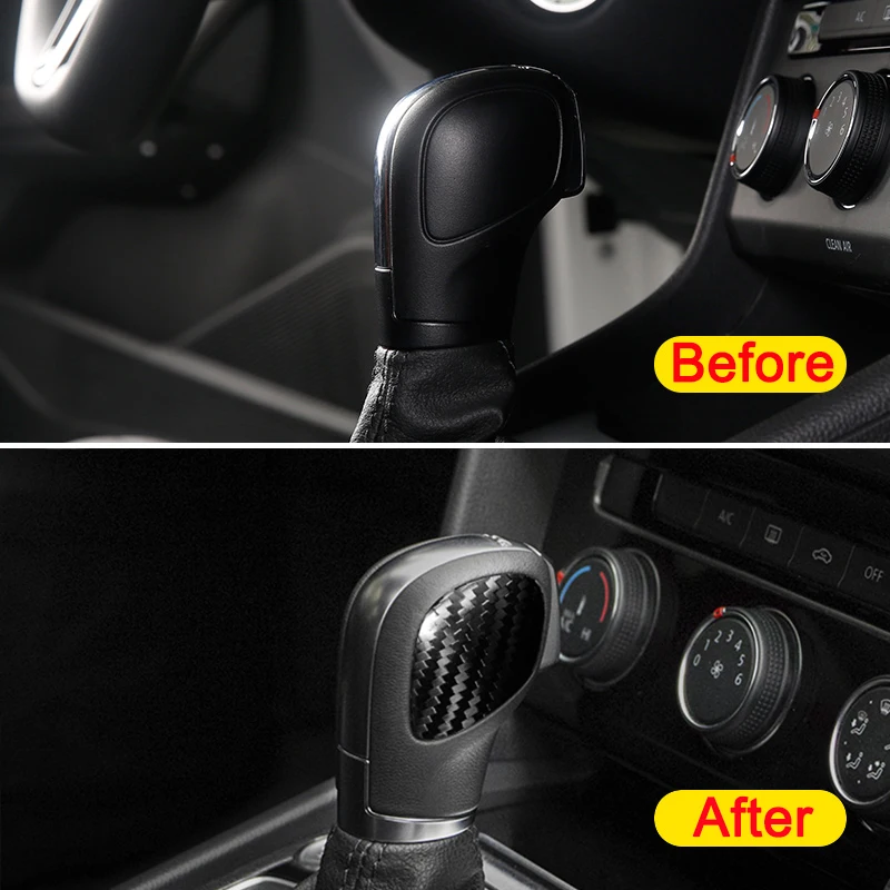 Gear Shift Knob Cover Carbon Fiber Shift Head Sticker for VW Golf 7 7.5 MK7 Accessories 2015 2016 2017 2018 2019