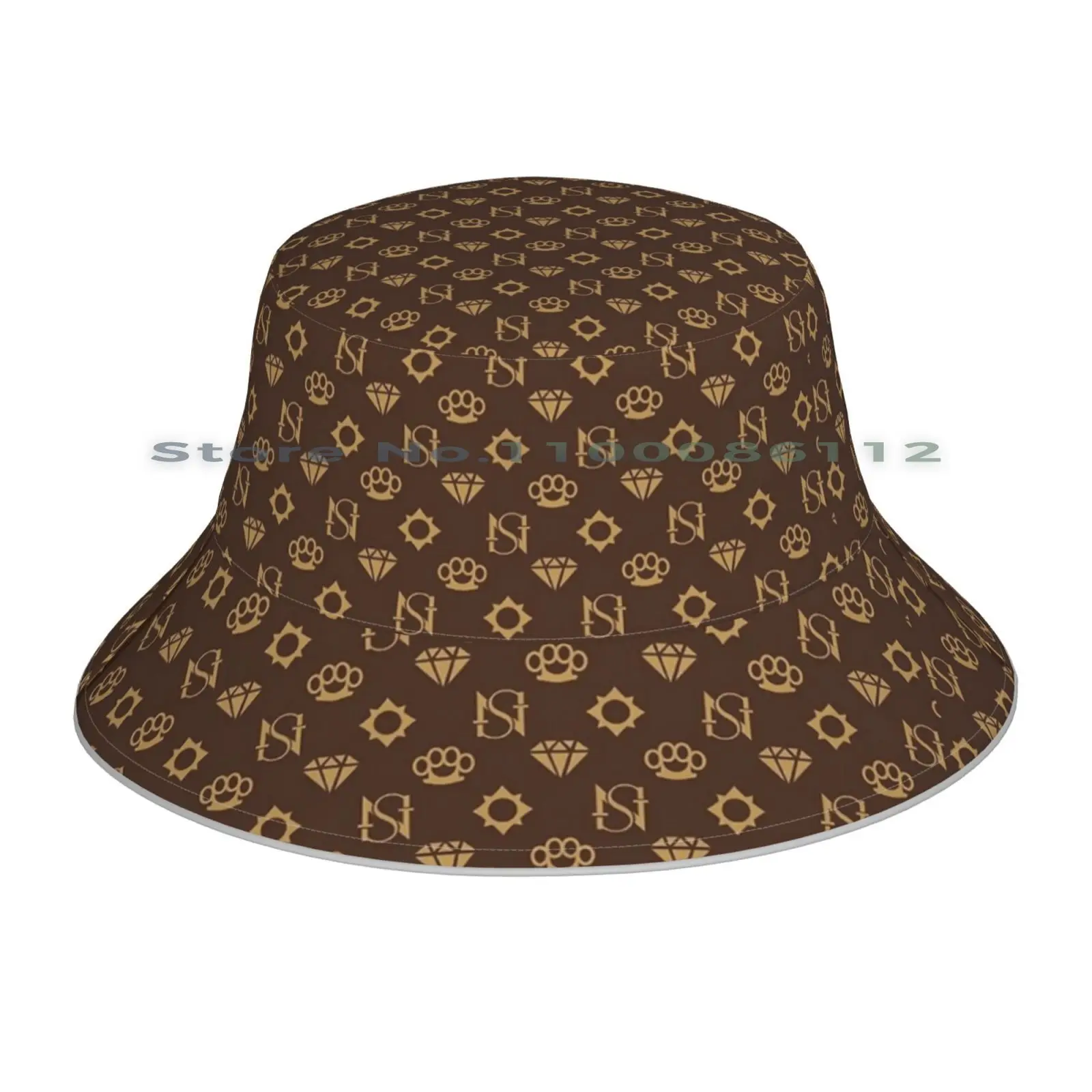 Sessanta Nove V Designer Print-Dark Bucket Hat Sun Cap V Sessanta Nove Designer Dark Foldable Outdoor Fisherman Hat