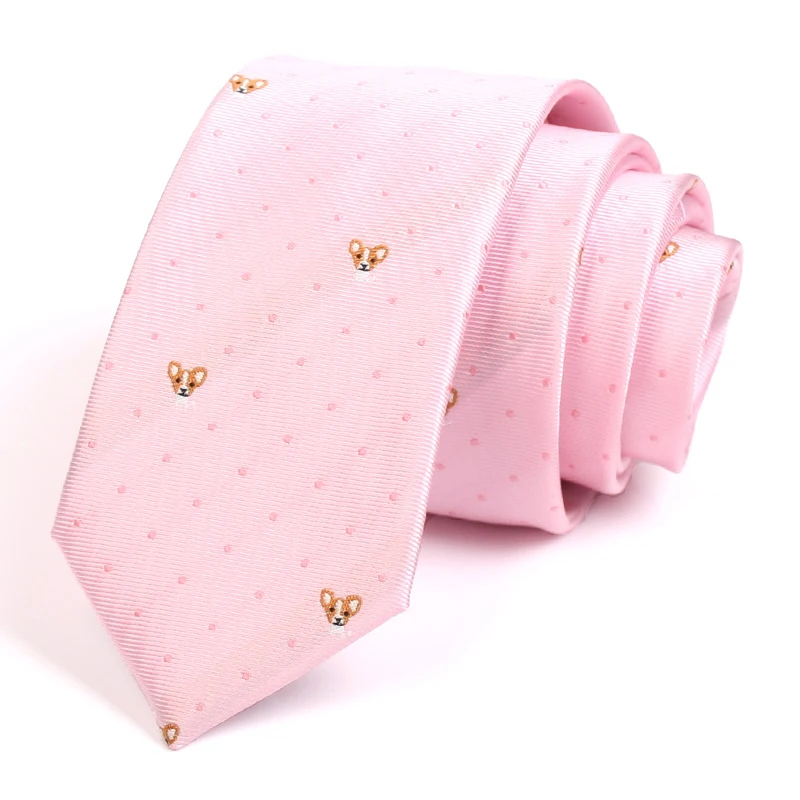 Groom Wedding Party Ties New Pink 6CM Tie For Men Business Suit Work Neck Tie High Quality Fashion Formal Necktie With Gift Box