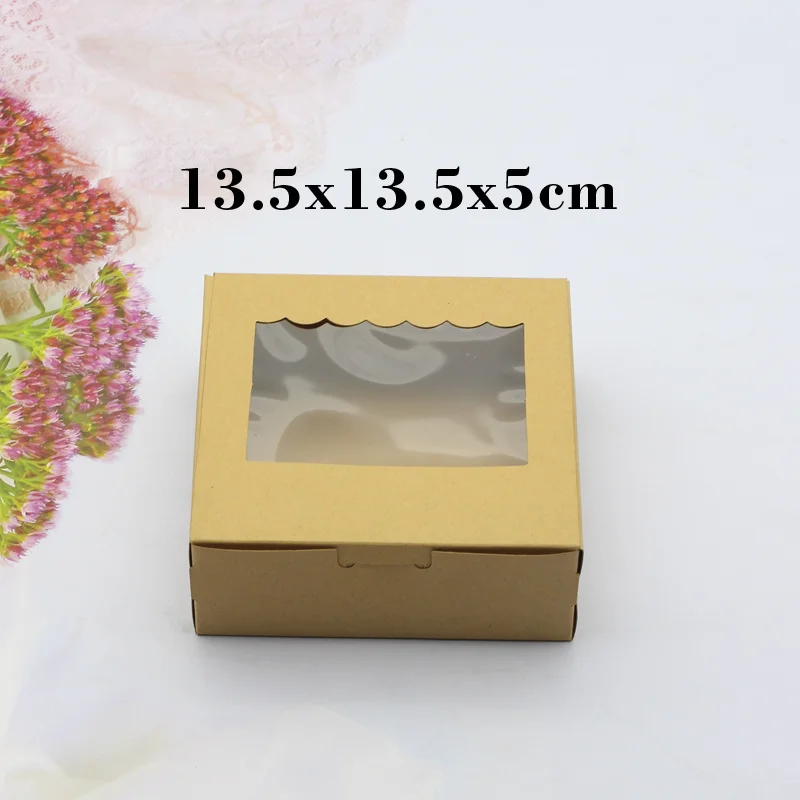 5/10pcs Kraft Paper Packaging Wedding Engagement Box Party Pink Chocolate Cake Candy Gift Boxes Birthday Favors Cardboard view 3