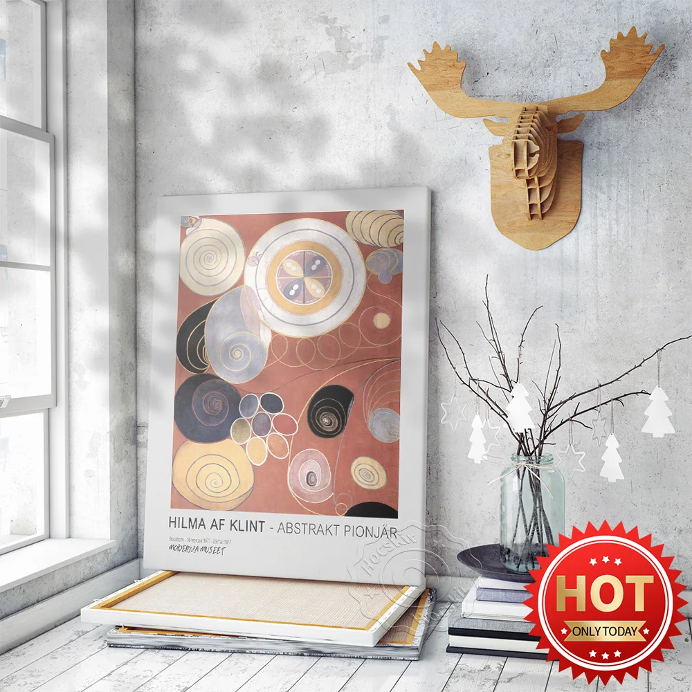 

Hilma Af Klint Exhibition Museum Poster, Hilma Art Poster, Retro Wall Picture, Af Klint Home Decor Wall Art, Abstrakt Pionjar