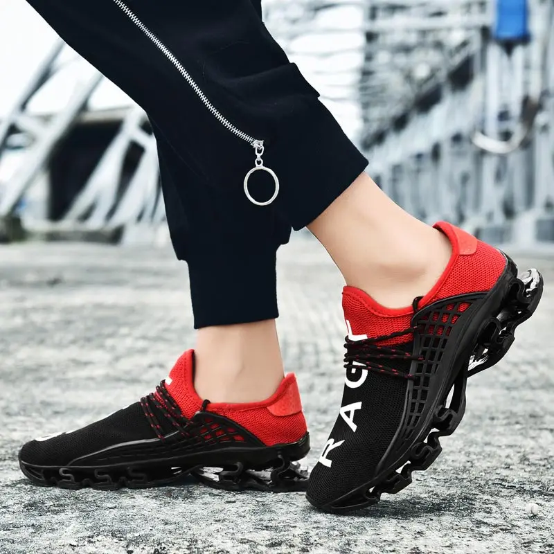 Large Size Outdoor Non-slip Women\'s Sport Shoes Men Sneakers for Running Summer Sports Shoes for Women Black Red Sneackers B-603