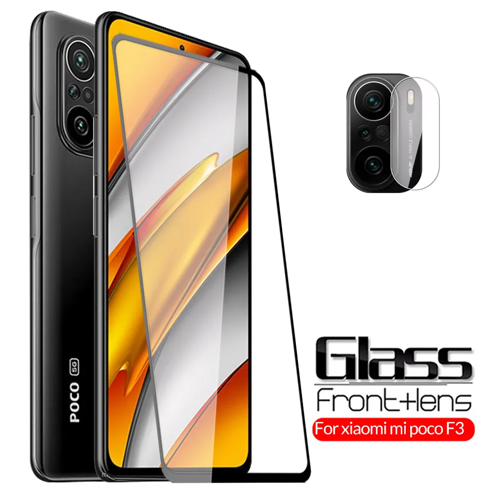 Protective Glass PocoF3 Mi Pocco Poxo Poko Pocophone F 3 Screen Protector For Xiaomi Poco F3 Camera Tempered Glass Cover