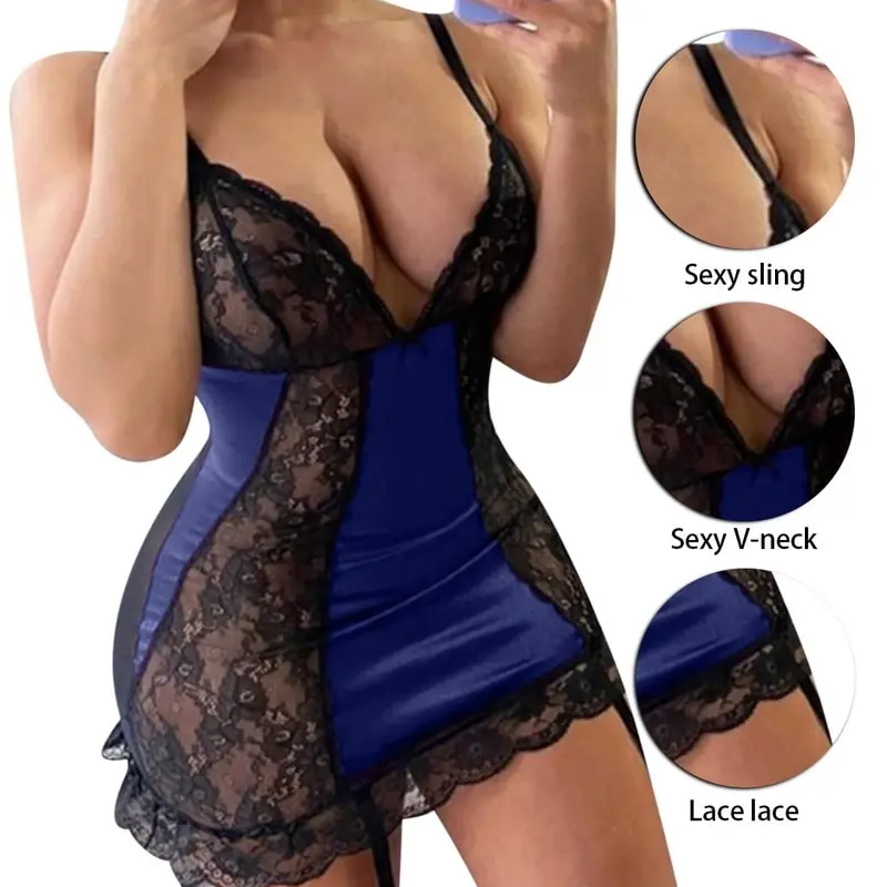 Sexy Outfit For Sex Women Porno Sexy Lingerie Erotic Underwear Babydoll Transparente Costume Lace Dress Plus Size Exotic Apparel