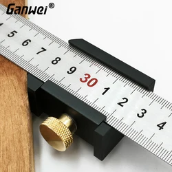 Ganwei Steel Ruler Positioning Woodworking Scribing Aluminum Alloy Block Crossed-out Tool Line Drawing Marking Gauge