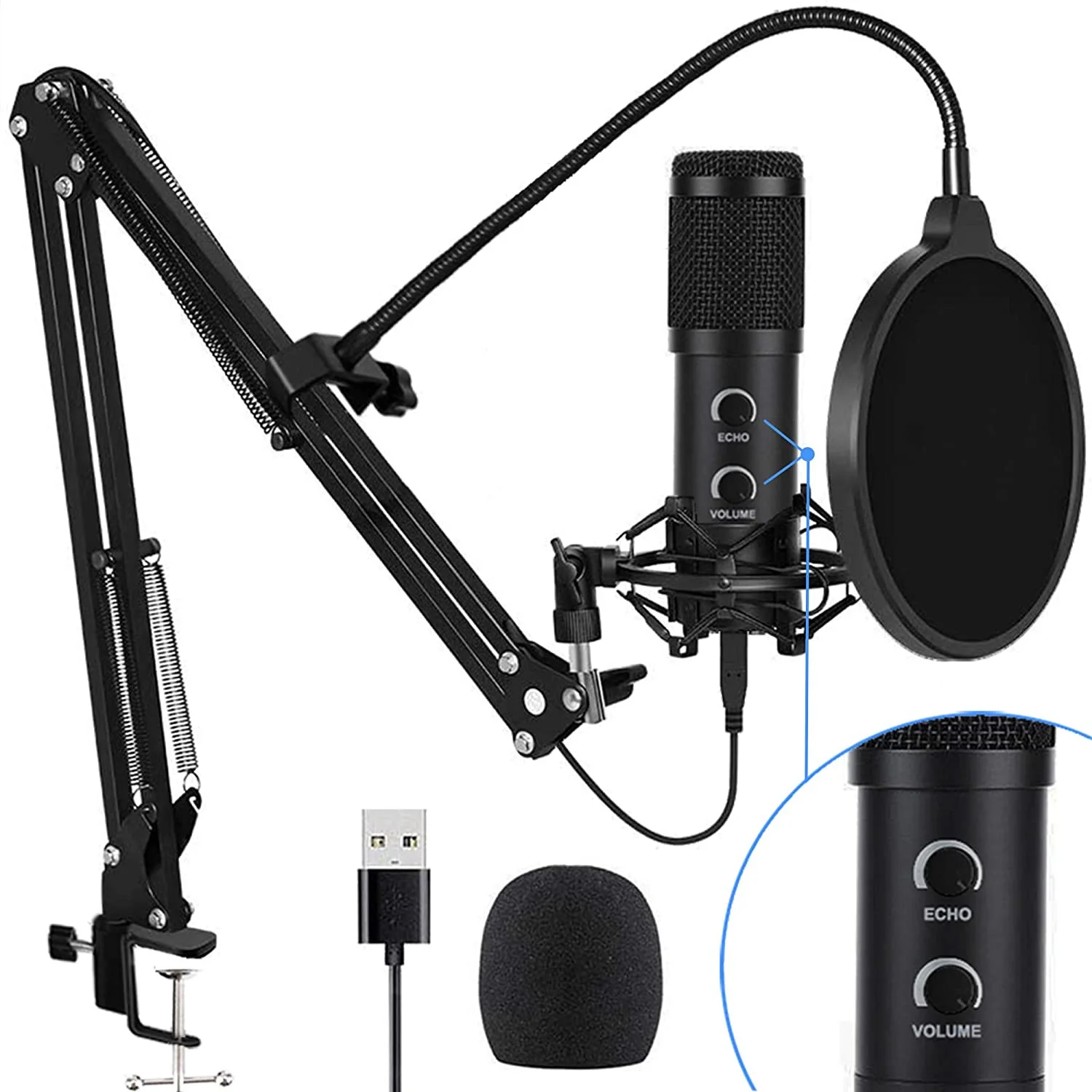 

2020 Upgraded USB Condenser Microphone for Computer, Great for Gaming, Podcast, LiveStreaming, YouTube Recording, Karaoke on PC