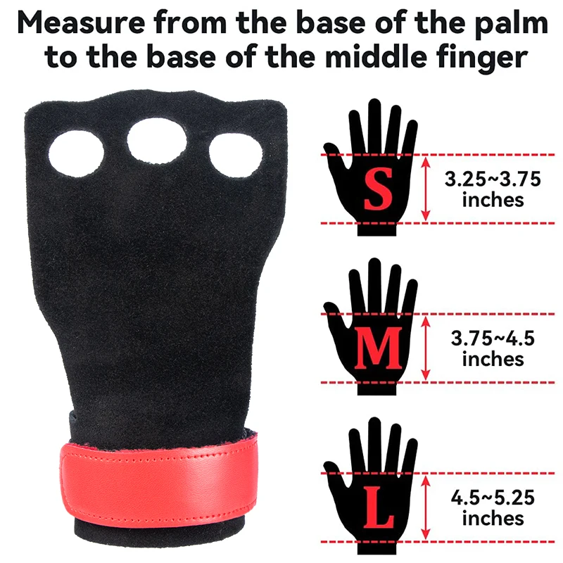 Leather Gymnastic Hand Grips Weightlifting Workout Gym Gloves Palm Protection Wrist Wrap Fitness Training Hand Blisters