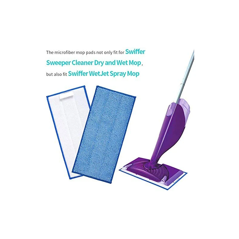 Swiffer Wet & Dry Mop Starter, Washable & Reusable refills의 교체 용 마이크로 화이버 걸레 패드