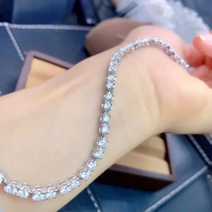 

Moissanite D VVS Women's Bracelet 925 pure silver diamond bracelet latest style hot sale promotion