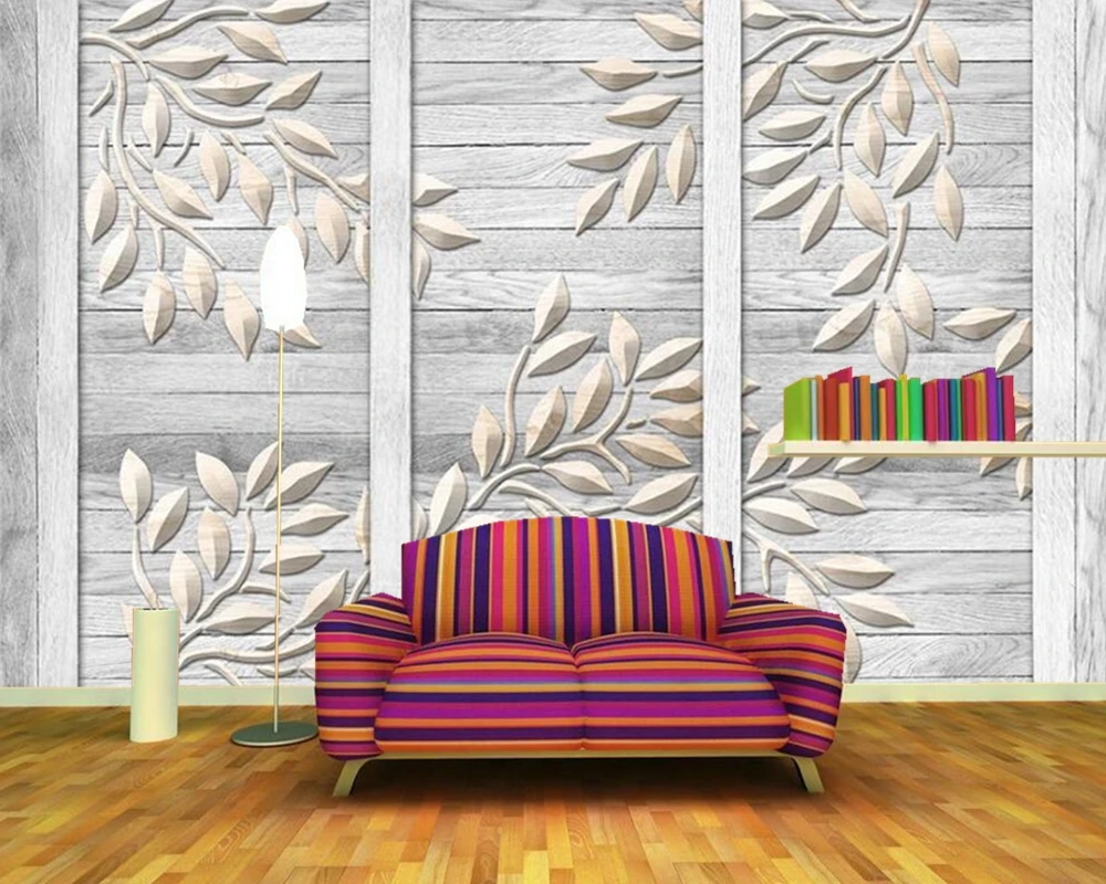 

Papel de parede 3d embossed leaf premium grey wood grain wallpaper,living room tv wall bedroom wall papers home decor mural