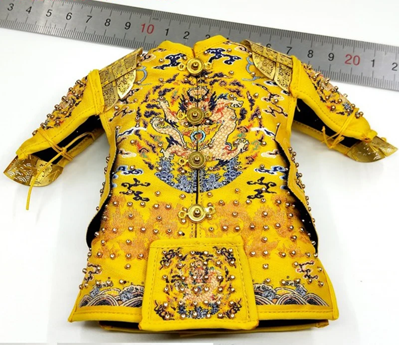 Hot Sales KC001 1/6 Ancient China Qing Dynasty General Fuyuan Yellow Version Royal Armor Decor For 12 inch Body Doll Collection