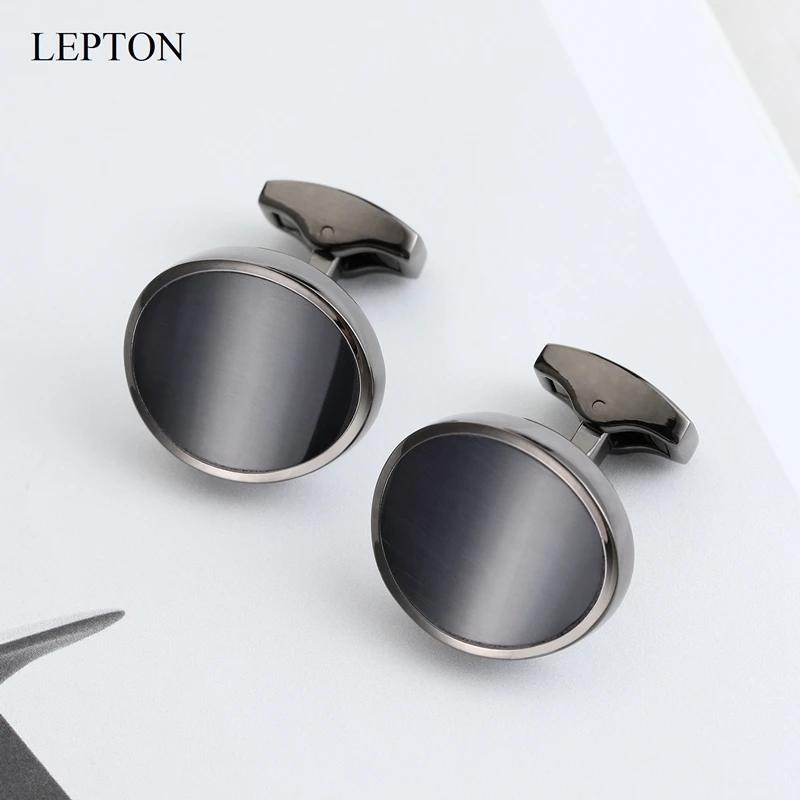 أزرار أكمام حجرية للرجال LEPTON منخفضة المفتاح فاخرة سهرة عين القط أزرار أكمام رسمية لعيد الأب/الحبيب/الأصدقاء/الزفاف/الذكرى السنوية