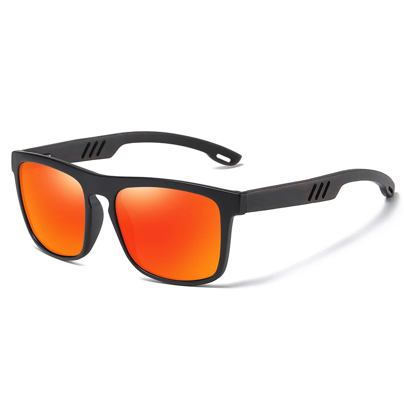 GM Retro Sports Style Polarized Wooden Sunglasses Black Driving Outdoor Square Sunglasses Brand For Men And Women For 5090
