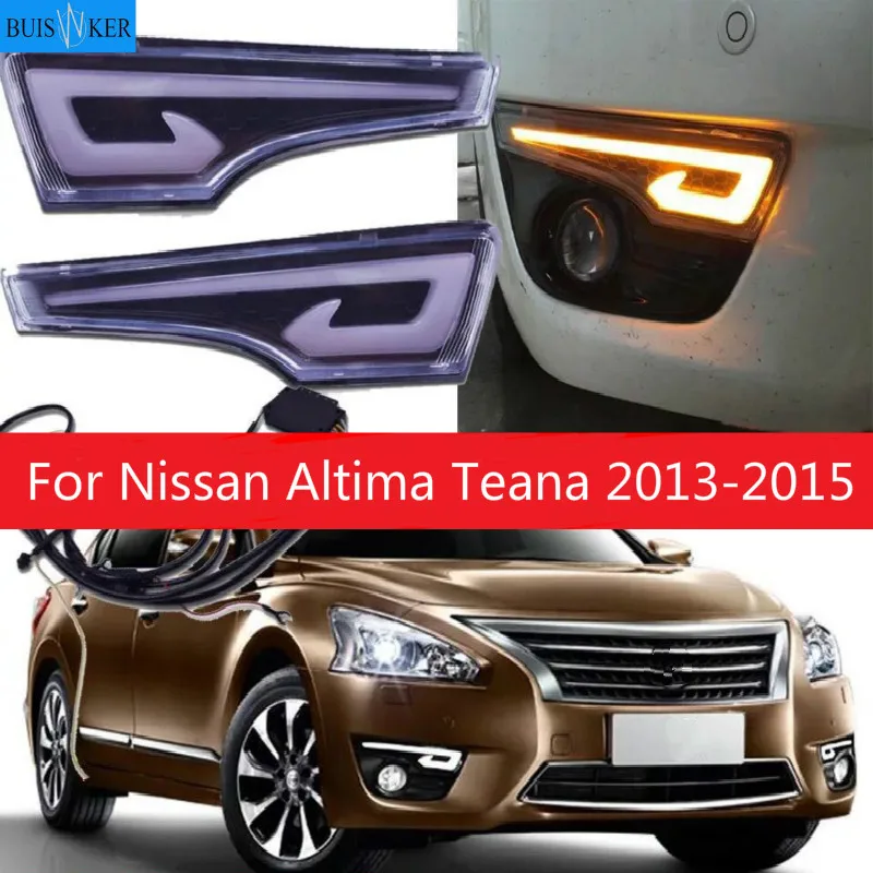 

1Pair Car LED DRL Daytime Running Lights Lamp Bumper Fog light Lamp cover Styling Driving For Nissan Altima Teana 2013 2014 2015