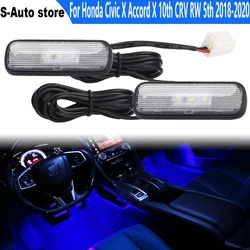 LED carro interior atmosfera luz, lâmpada de decoração, luzes de pé ambiente, Honda Civic X, Accord X, 10 ° CRV, RW, 5 °, 2018-2020