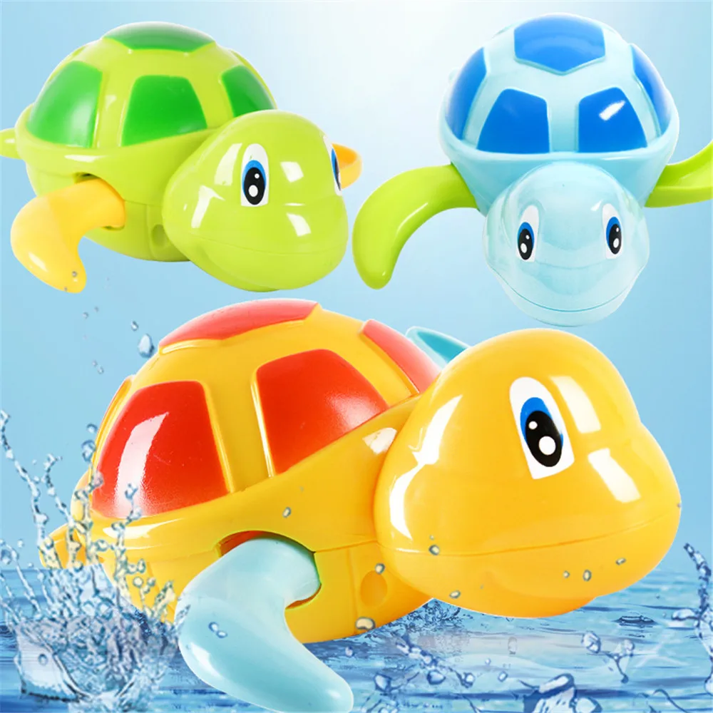 Baby Swimming Pool Shower Bath Toys Classic Wind Up Chain Clockwork Tortoise Swim Turtle Water Beach Toy Bathroom Game for Kid