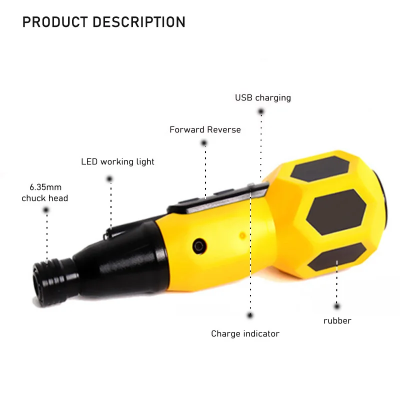 Cordless Electric Screwdriver Mini Drill Chargeable Lithium Battery 3.6V Super Torque Power Tools Traditional Led Light HOME DIY