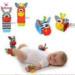 Pudcoco Baby Socks Infant Newborn Soft Rattles Handbells Hand Foot Finders Developmental Toy Baby Infant hand bells sock